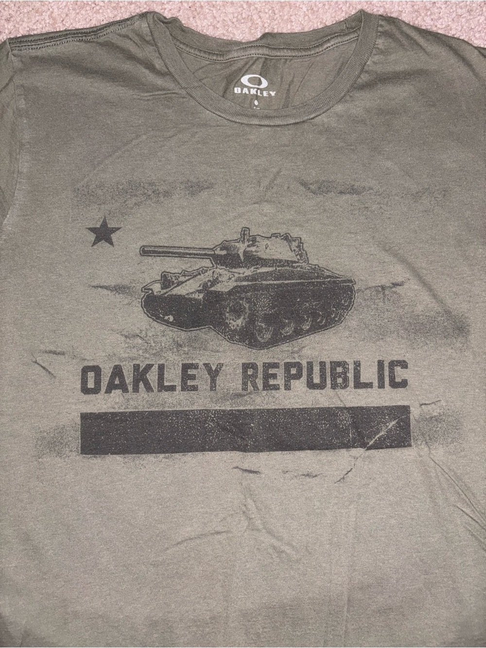 Oakley Olive Green Graphic Tank T-Shirt - Oakley Republic